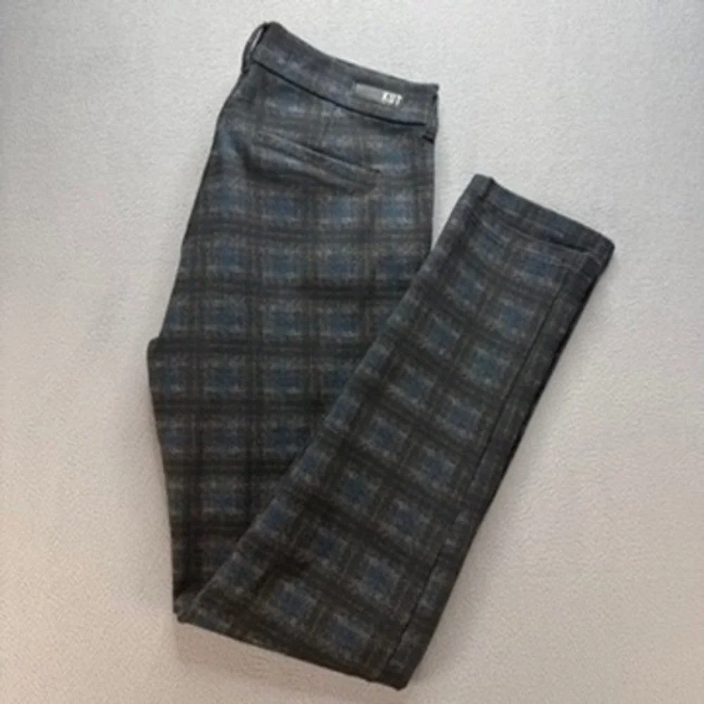 KUT from the Kloth Pants Women 6 Gray Diana Skinny Plaid Stretch Trousers Preppy